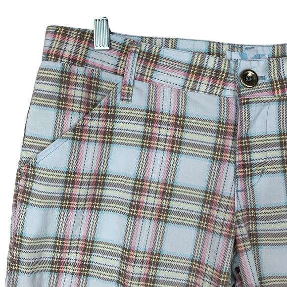 Carve Designs Bermuda Shorts White Brown Plaid Longer Length Women's 10 - Picture 2 of 7